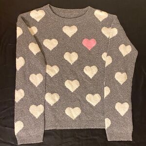 Nordstrom Gray Heart Pattern Sweater